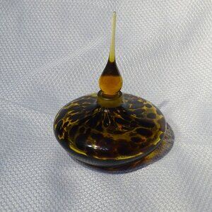 Glass Tortoise Shell Colored Perfume Bottle with Stopper